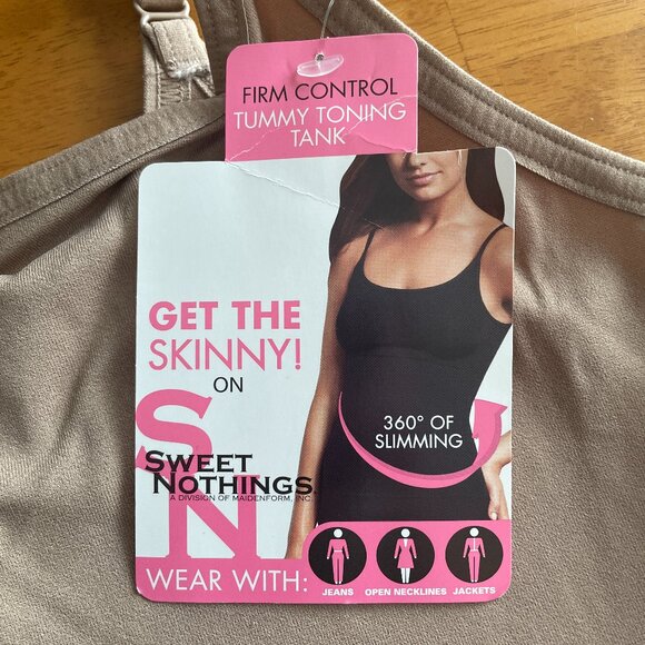 Size 2XL Maidenform Sweet Nothings nude firm control tummy toning tank - Picture 8 of 10